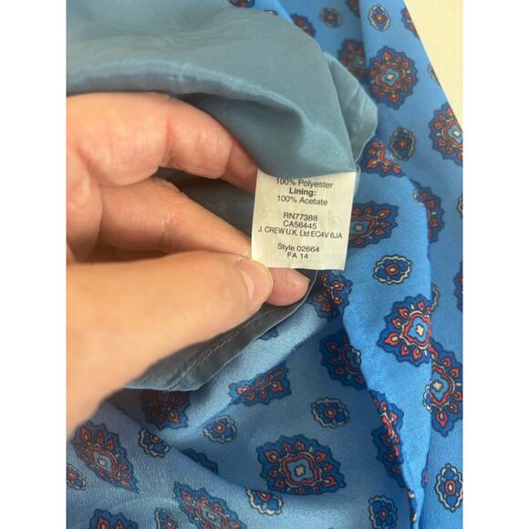 J.Crew Blue Medalian Faux Wrap Dress Size 6 - Picture 5 of 9